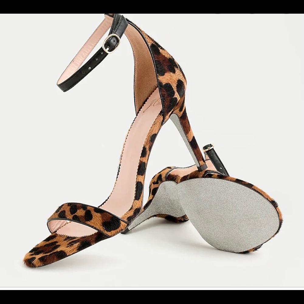 J Crew NWT Riley sandals in leopard glitter sole 8